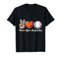 Peace Love Baseball Mom Funny T-Shirt - Fun Novelty Design Men Women - T-Shirt, Sweatshirt, Hoodie