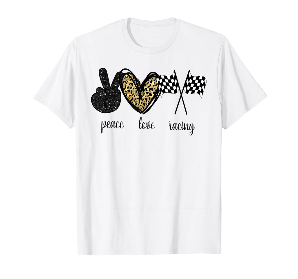 Funny Peace Love Racing T-Shirt - Graphic Print for Adults - T-Shirt, Sweatshirt, Hoodie