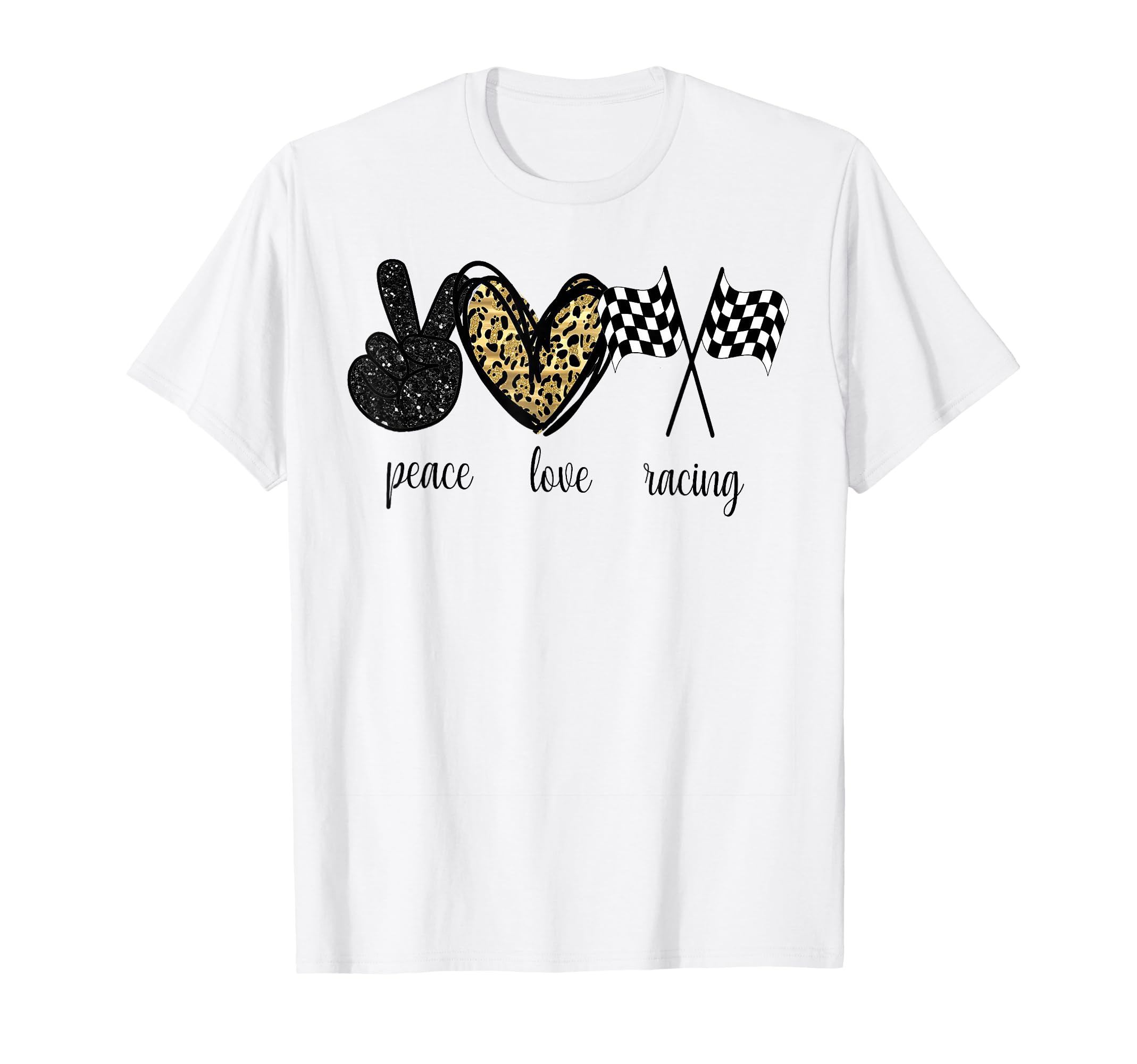 Funny Peace Love Racing T-Shirt - Graphic Print for Adults - T-Shirt, Sweatshirt, Hoodie