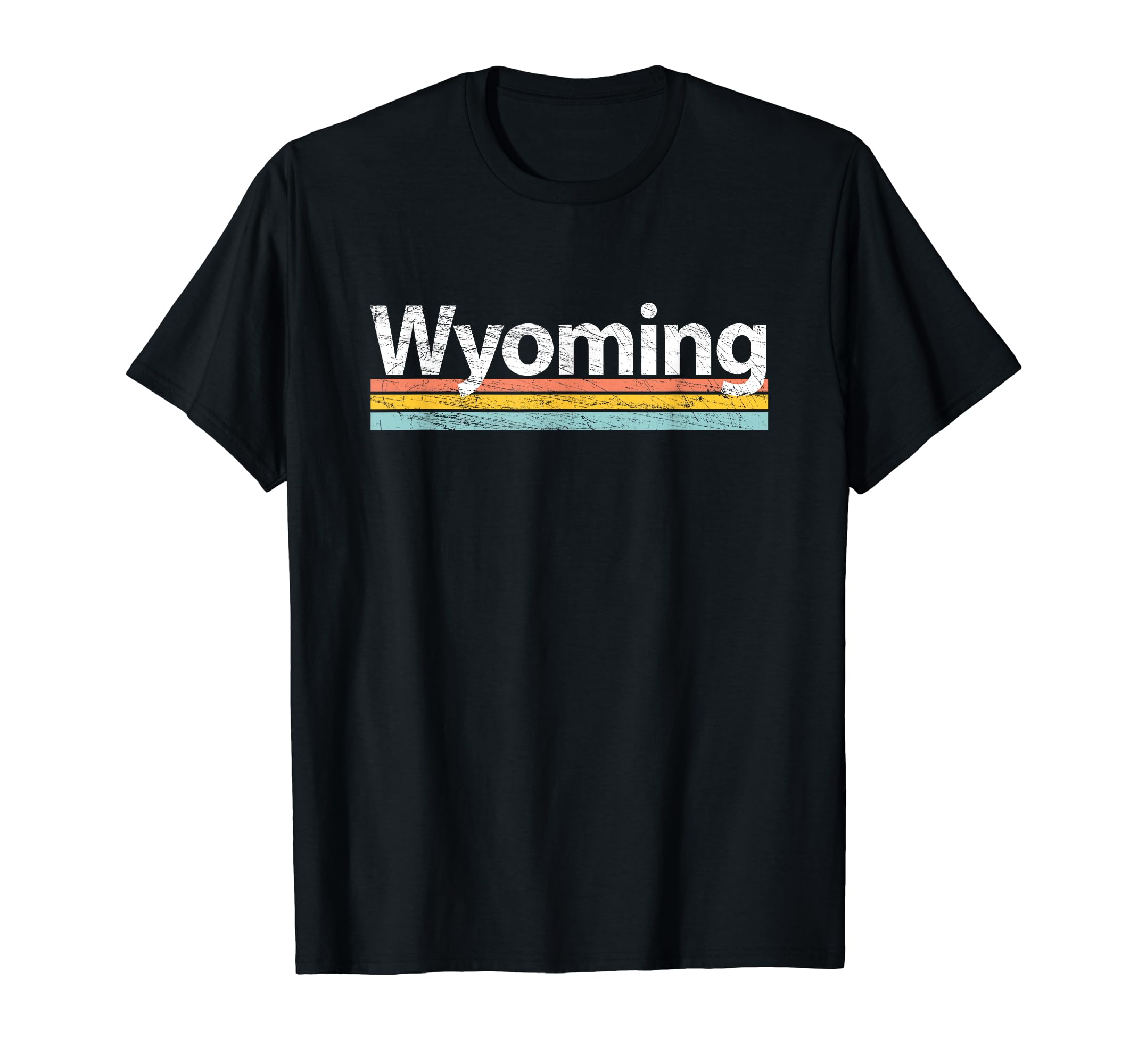 Wyoming Wy Worn Stripes T-Shirt - Trendy Graphic for Adults - T-Shirt, Sweatshirt, Hoodie