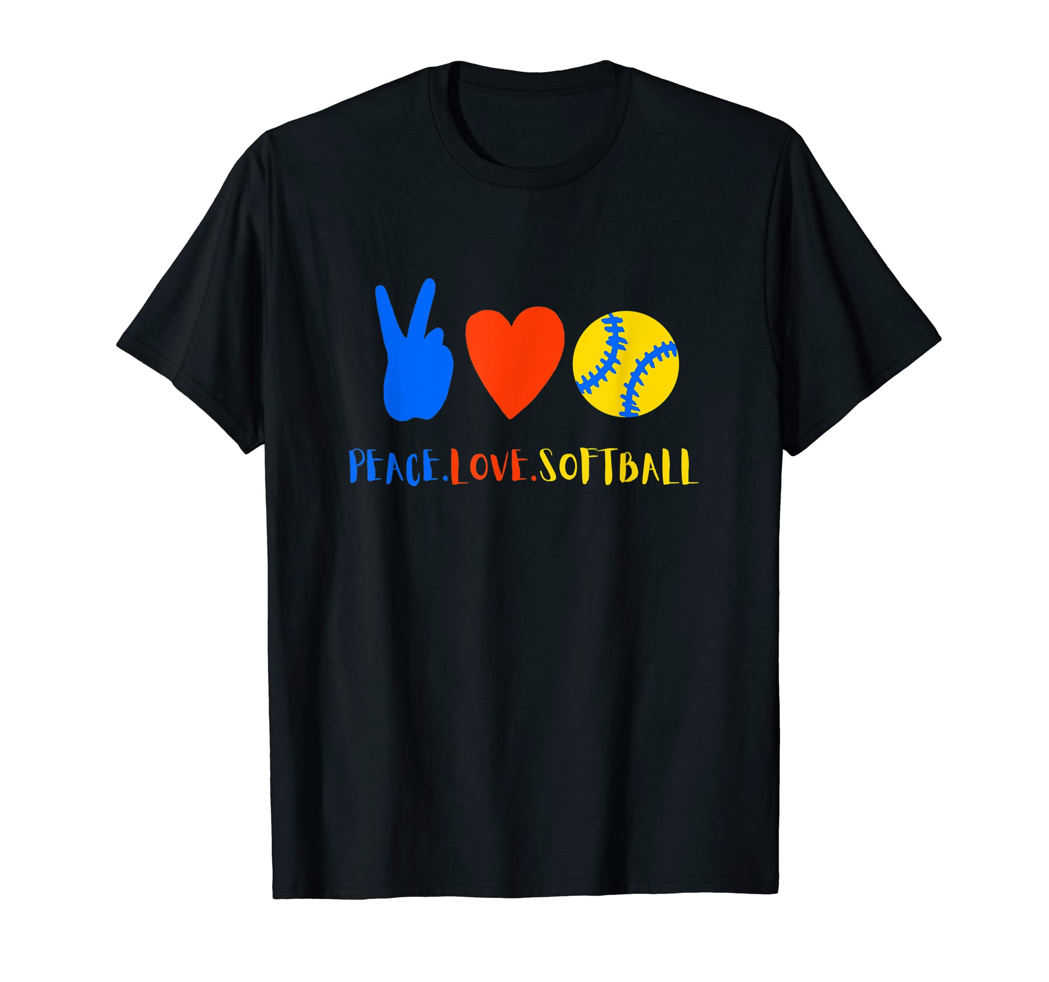 Peace Love Softball T-Shirt - Trendy Graphic for Adults - T-Shirt, Sweatshirt, Hoodie
