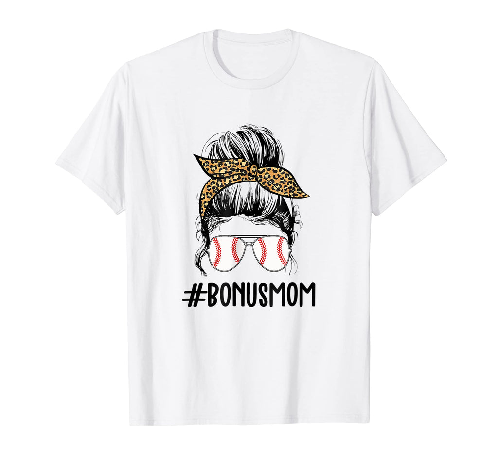 Baseball Bonu S Mom Life Messy Bun T-Shirt - Trendy Graphic for Adults - T-Shirt, Sweatshirt, Hoodie