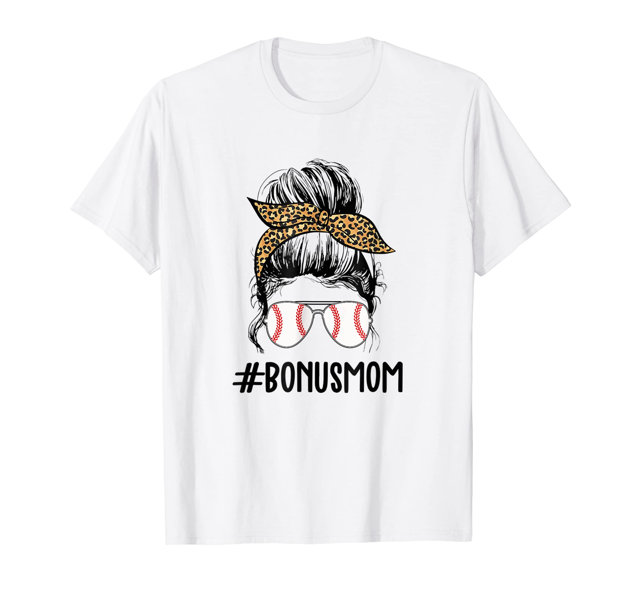 Baseball Bonu S Mom Life Messy Bun T-Shirt - Trendy Graphic for Adults - T-Shirt, Sweatshirt, Hoodie