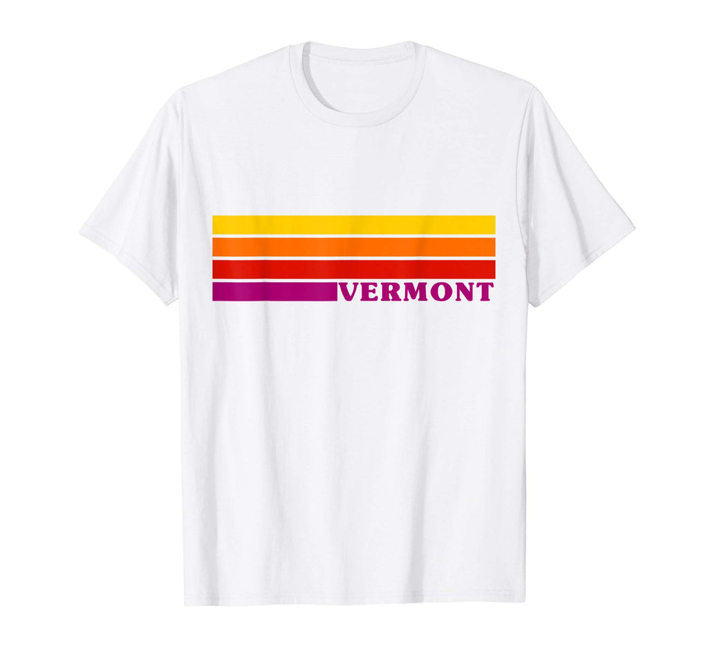 Vermont Colorful 70S Stripes T-Shirt - Trendy Graphic Unisex - T-Shirt, Sweatshirt, Hoodie