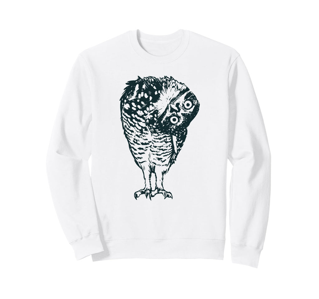 Boho Folk Art Owl Curious Tilted Sweatshirt - Unique Graphic for Adults - T-Shirt, Sweatshirt, Hoodie