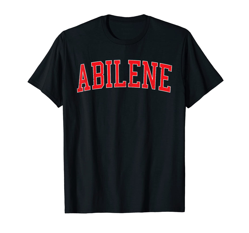 Abilene Tx Varsity Red Text T-Shirt - Custom Art Print Unisex - T-Shirt, Sweatshirt, Hoodie