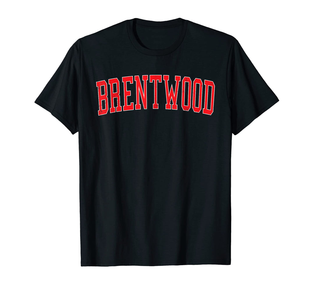 Brentwood Ny Varsity Red Text T-Shirt - Custom Art Print Men Women - T-Shirt, Sweatshirt, Hoodie