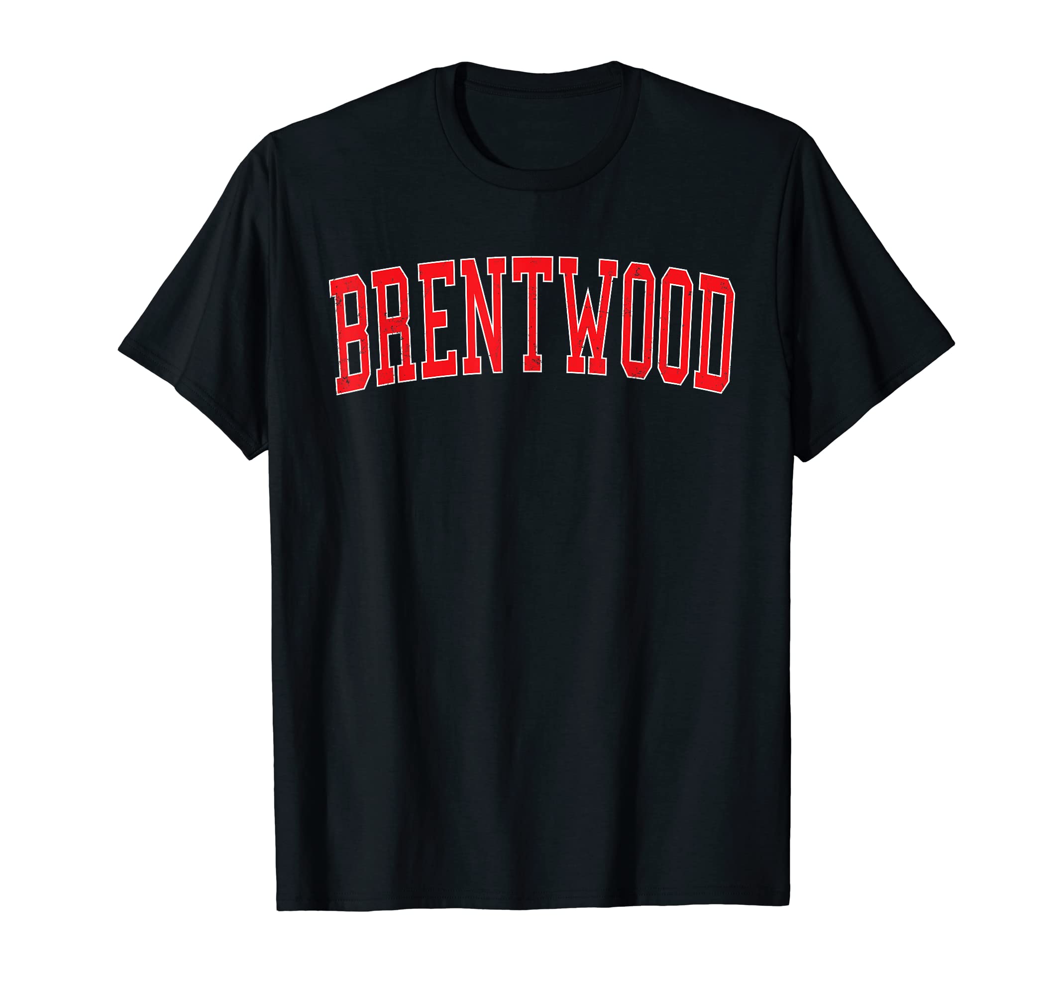 Brentwood Ny Varsity Red Text T-Shirt - Custom Art Print Men Women - T-Shirt, Sweatshirt, Hoodie