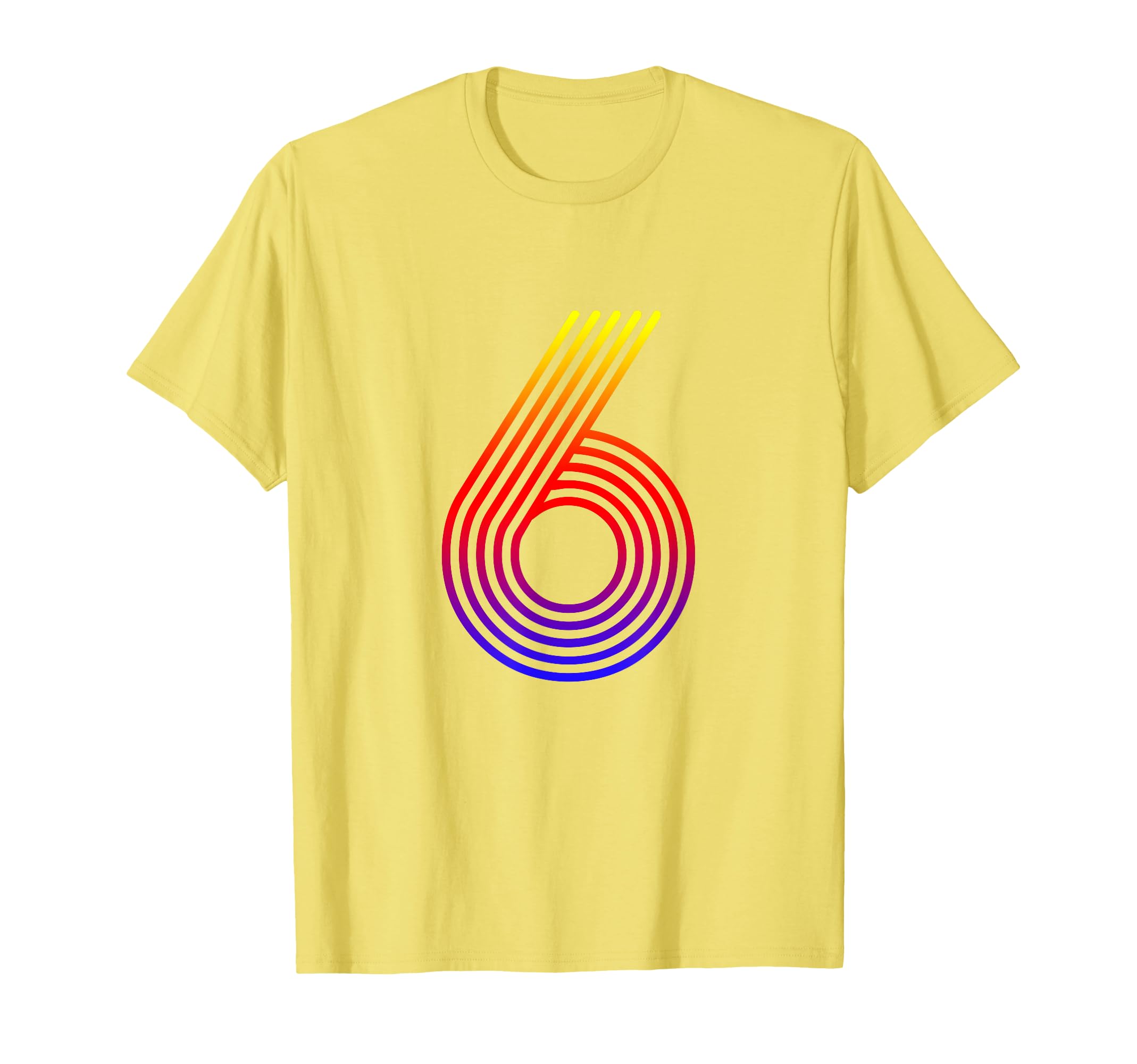 Number 6 Birthday Gift Disco Rainbow T-Shirt - Graphic Print Men Women - T-Shirt, Sweatshirt, Hoodie