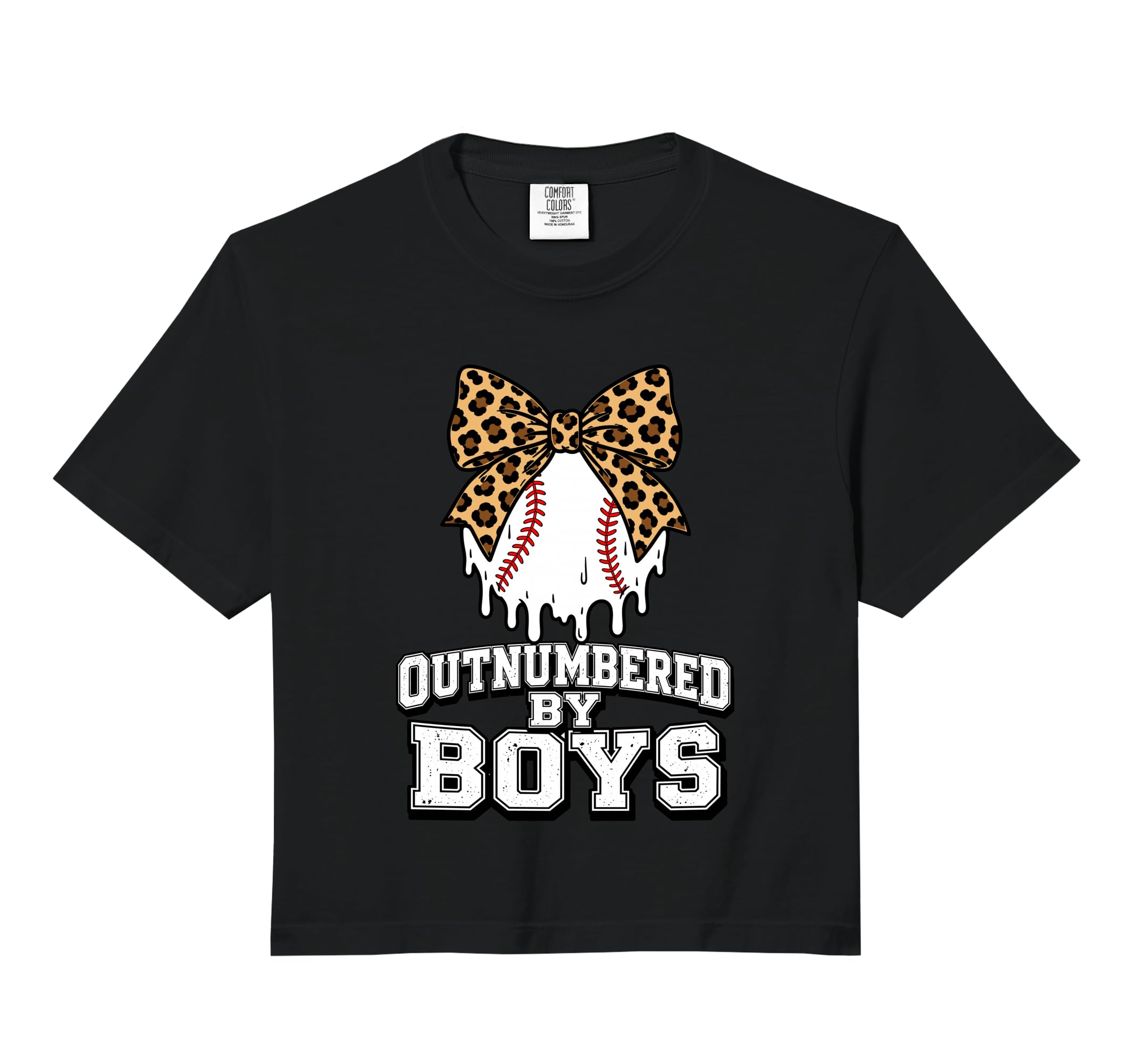 Outnumbered Baseball Mom Leopard Hoodie - Casual Everyday Wear Men Women - T-Shirt, Sweatshirt, Hoodie