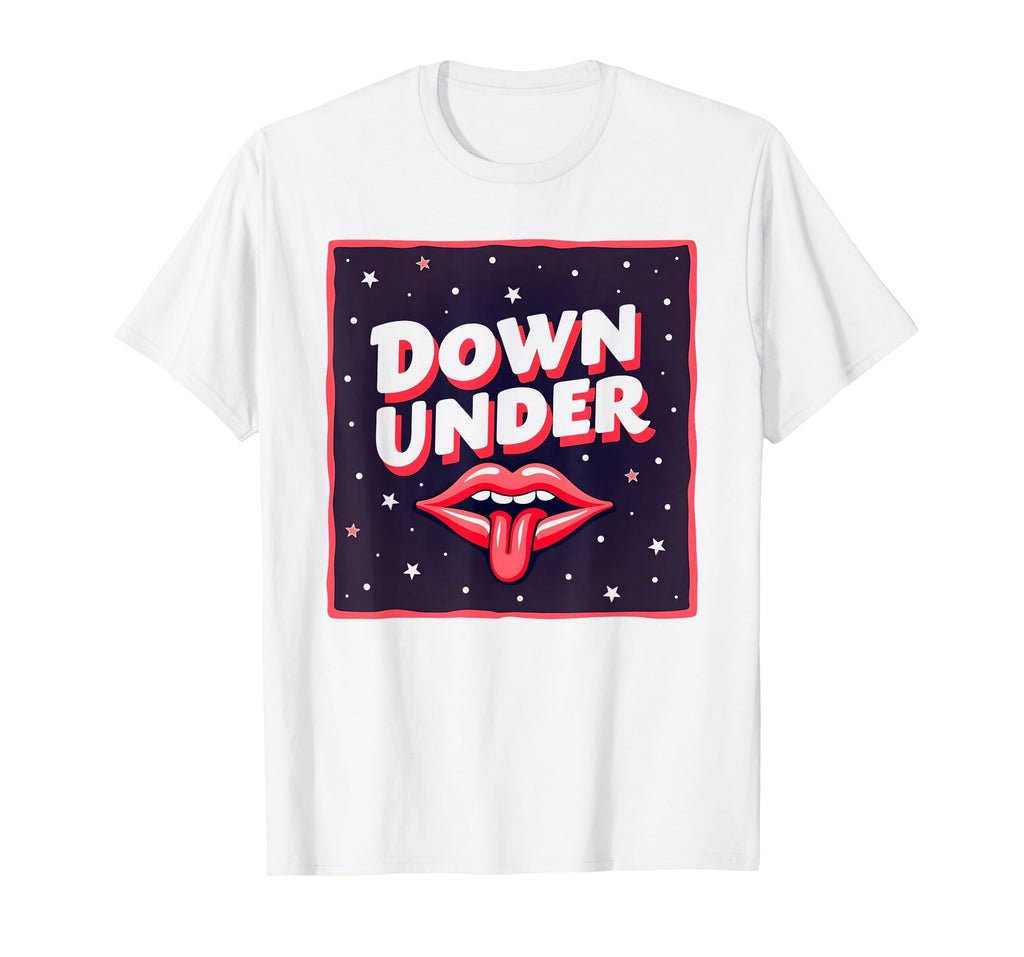 Lesbians Eat What Down Under Diner White T-Shirt - Custom Art Print Unisex - T-Shirt, Sweatshirt, Hoodie