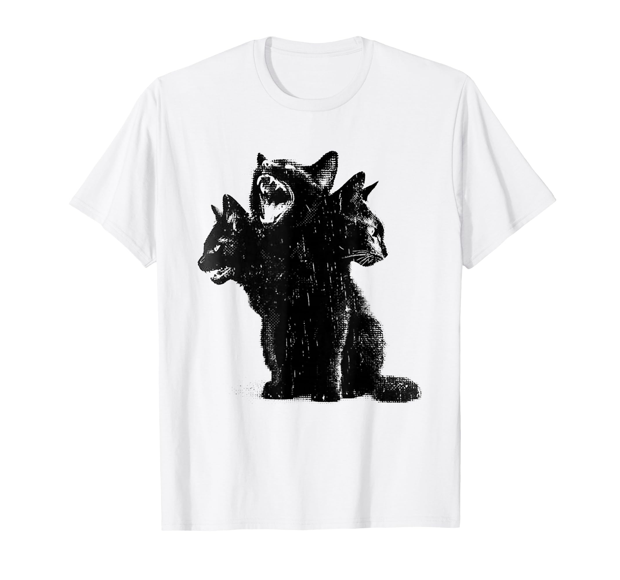 3 Headed Cat Grunge Alt 90S Goth Horror T-Shirt - Aesthetic Graphic Unisex - T-Shirt, Sweatshirt, Hoodie