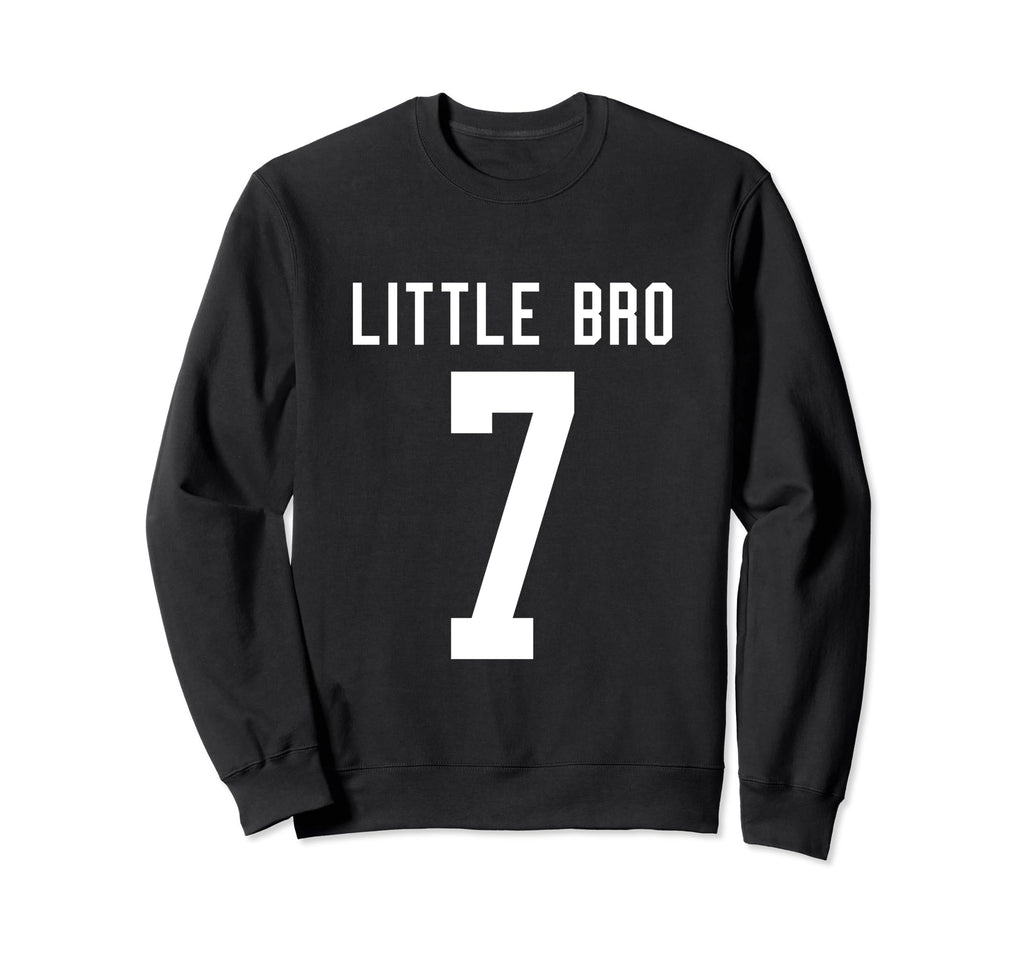 Number 7 Little Bro Biggest Fan Sweatshirt - Trendy Graphic Unisex - T-Shirt, Sweatshirt, Hoodie