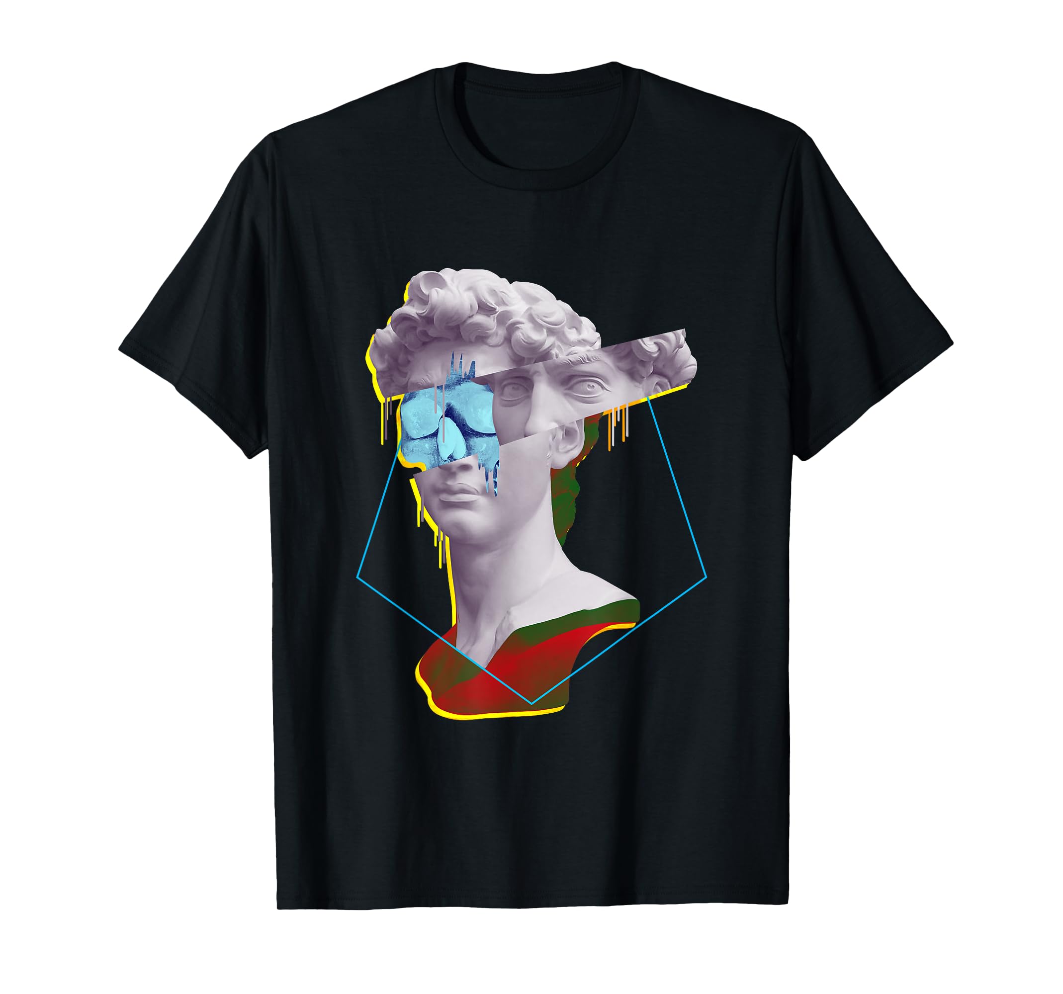 Vaporwave Statue David Bust Skull T-Shirt - Unique Graphic for Adults - T-Shirt, Sweatshirt, Hoodie