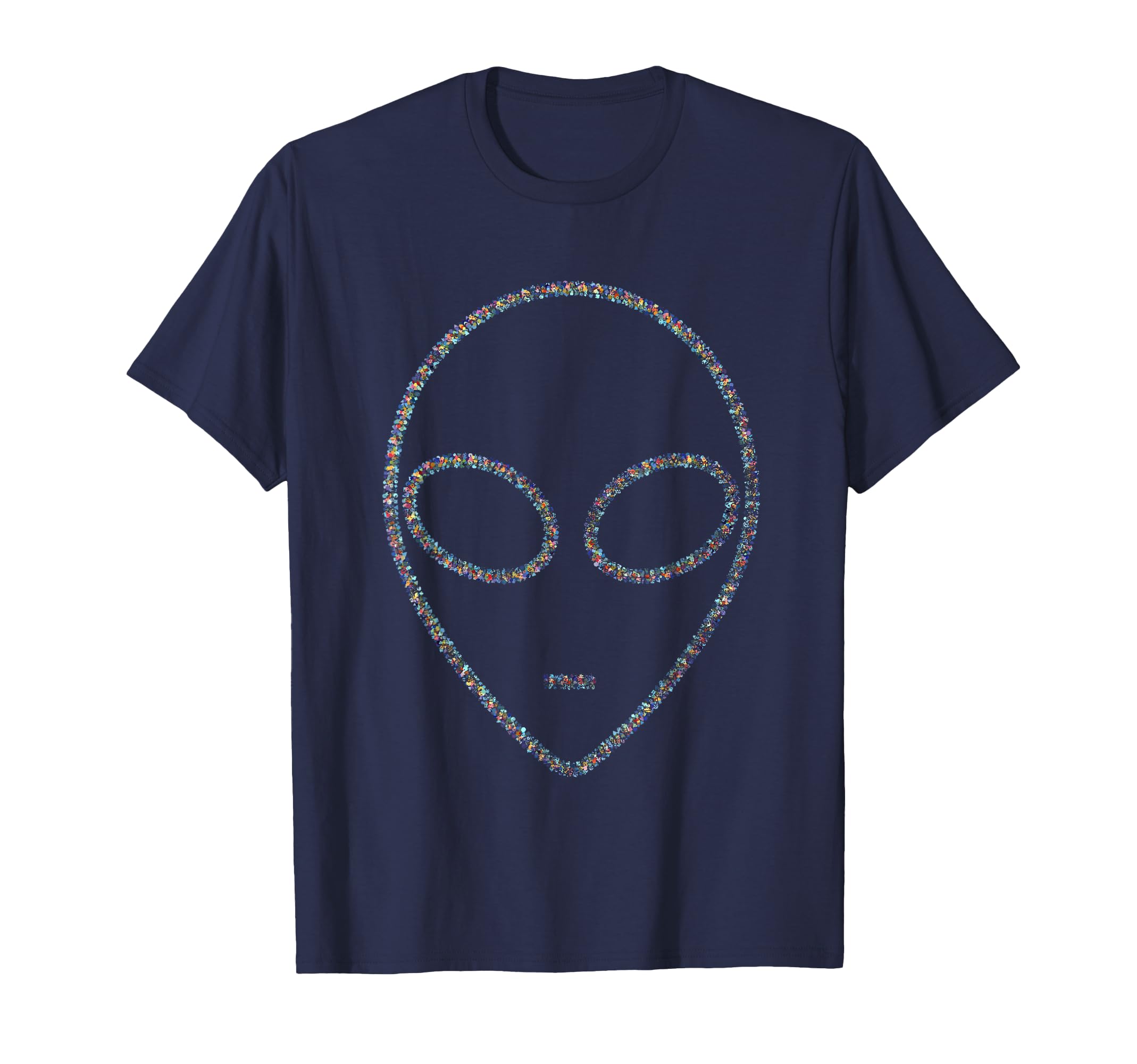 Shapes Distressed Grunge Grit Alien Face T-Shirt - Graphic Print for Adults - T-Shirt, Sweatshirt, Hoodie