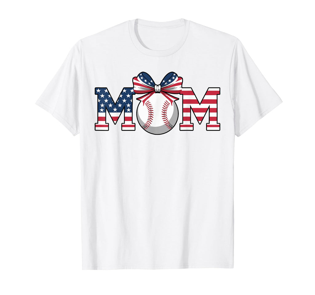 Baseball Mama American Flag Baseball T-Shirt - Fun Novelty Design Unisex - T-Shirt, Sweatshirt, Hoodie