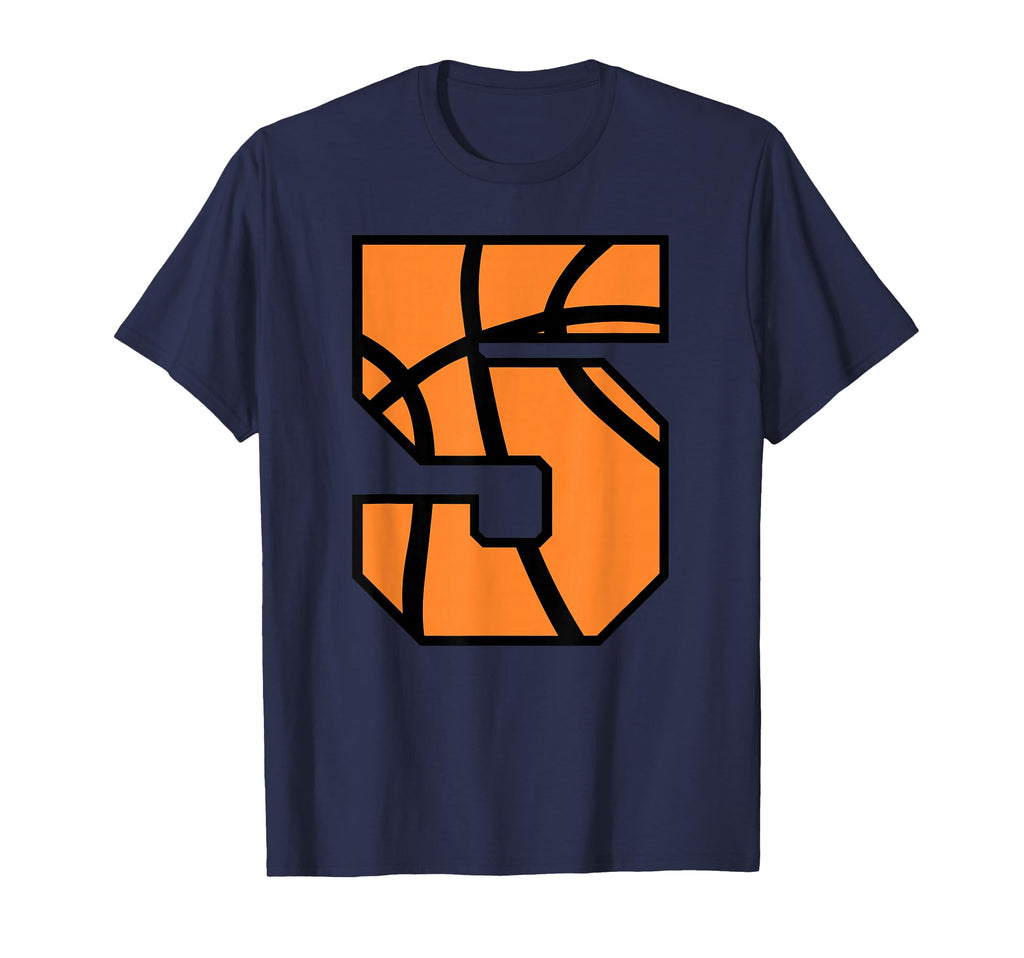 Basketball Number 5 Game Day School T-Shirt - Minimalist Print Unisex - T-Shirt, Sweatshirt, Hoodie