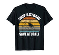 Skip Straw Save Turtle Sunset T-Shirt - Novelty Apparel Unisex - T-Shirt, Sweatshirt, Hoodie