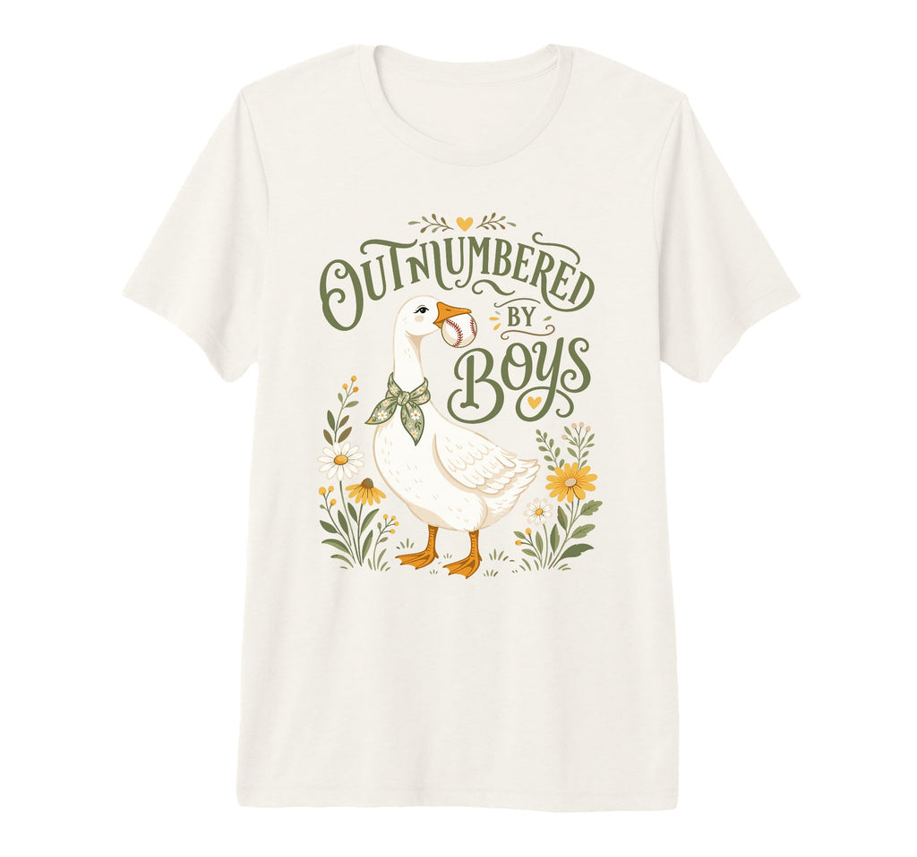 Outnumbered Baseball Mom Floral T-Shirt - Casual Everyday Wear Unisex - T-Shirt, Sweatshirt, Hoodie