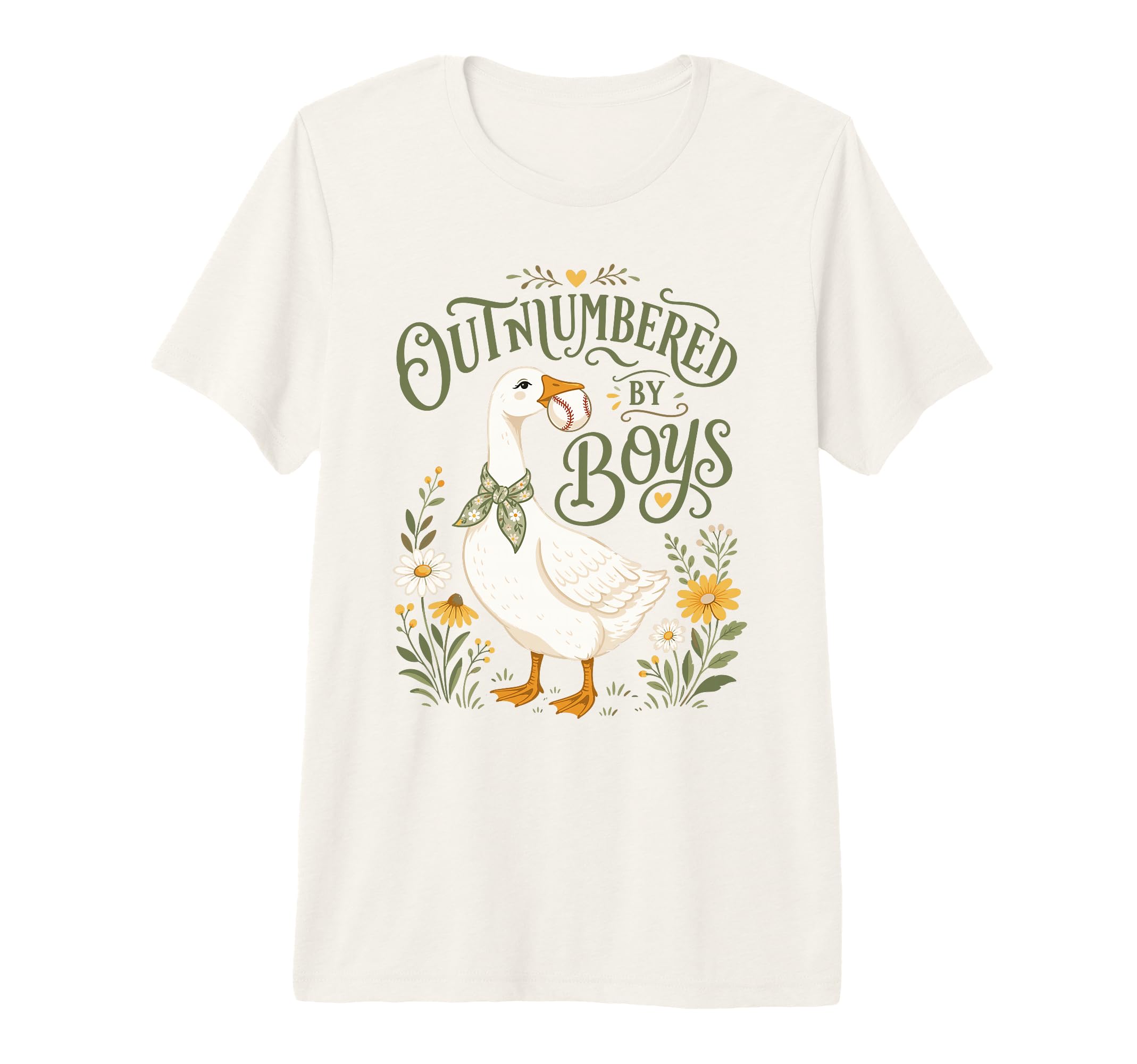 Outnumbered Baseball Mom Floral T-Shirt - Casual Everyday Wear Unisex - T-Shirt, Sweatshirt, Hoodie