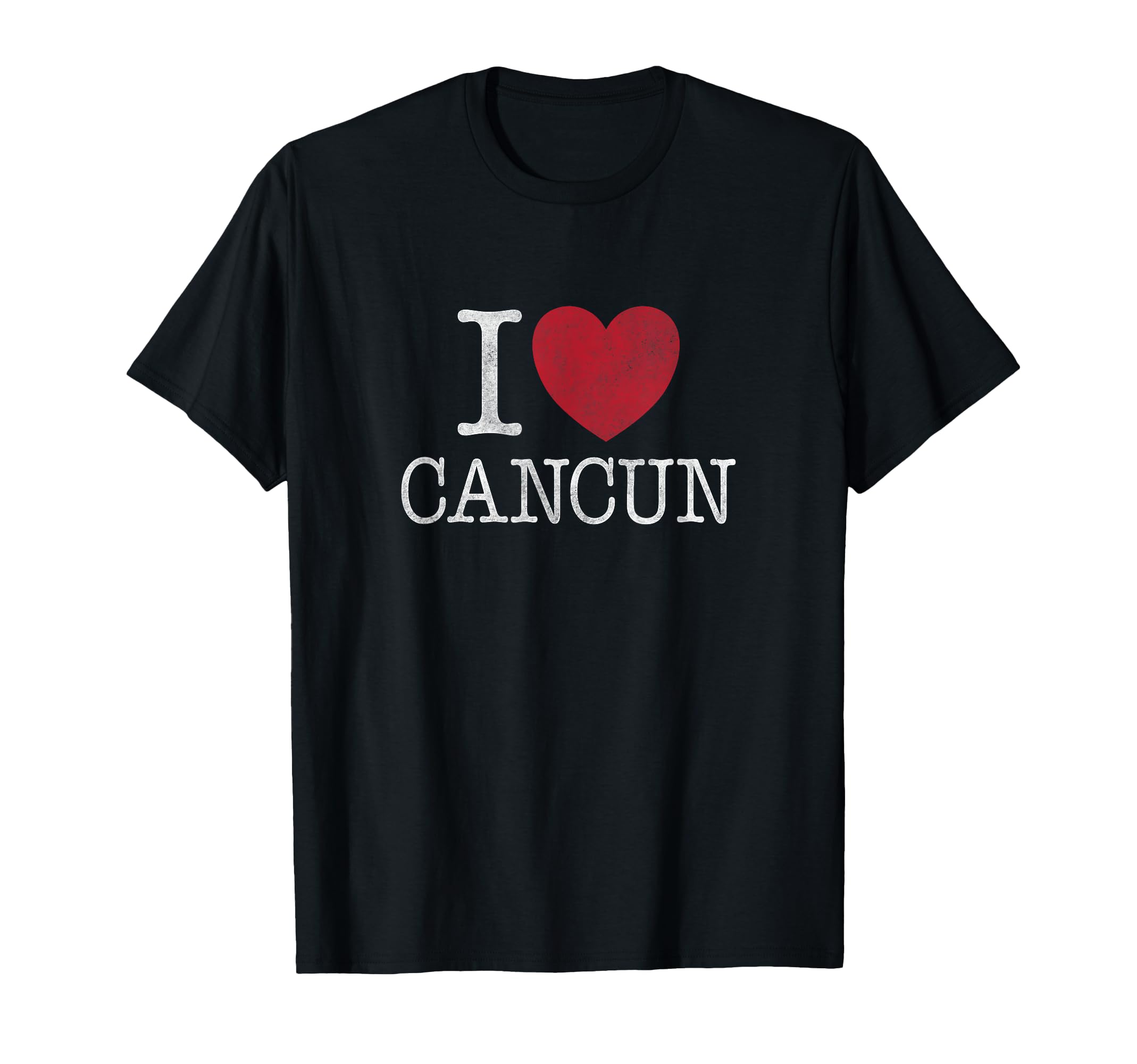 I Heart Cancun Mexico Distressed T-Shirt - Minimalist Print for Adults - T-Shirt, Sweatshirt, Hoodie
