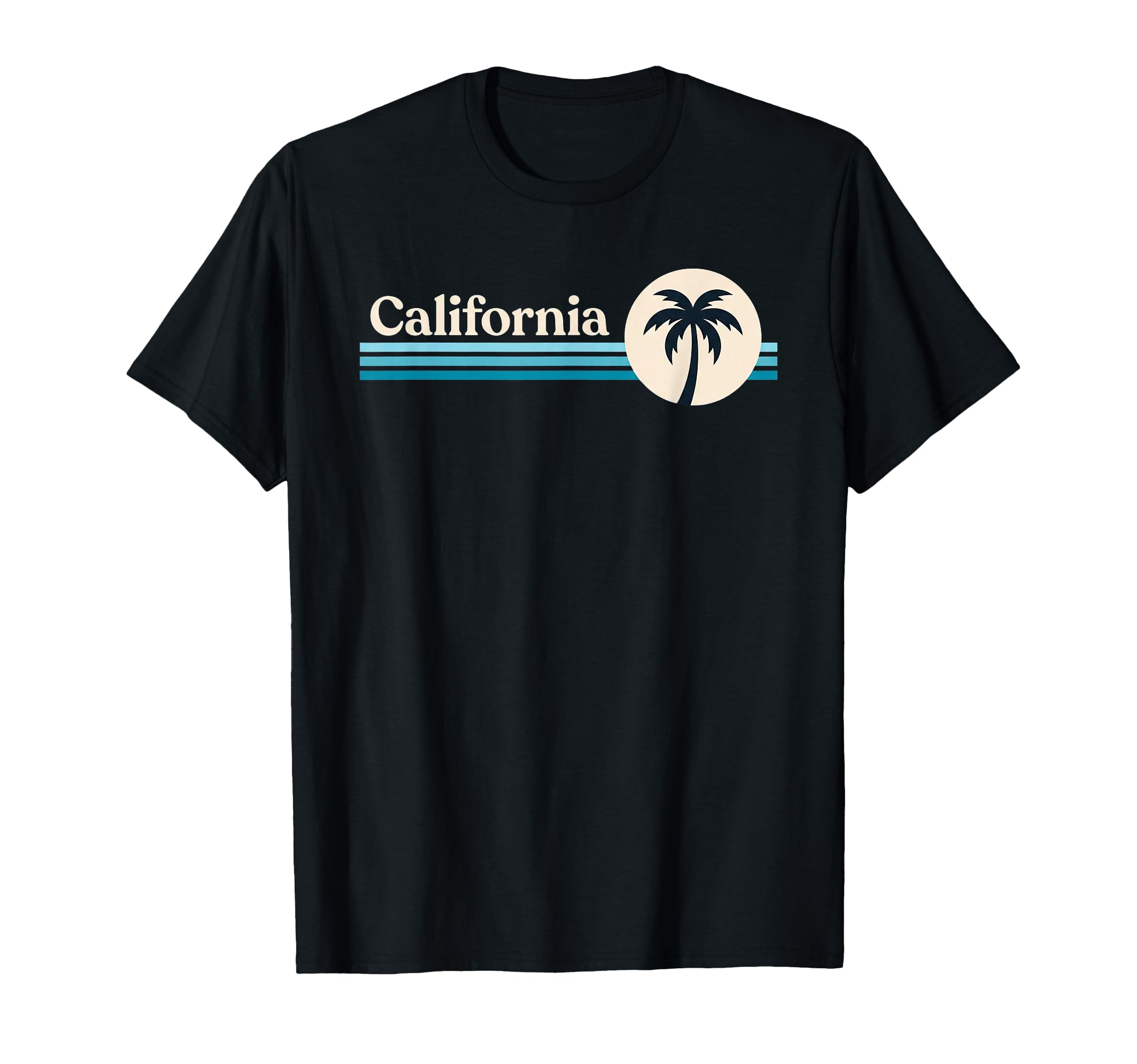 California State Palm Stripes Travel T-Shirt - Custom Art Print Unisex - T-Shirt, Sweatshirt, Hoodie