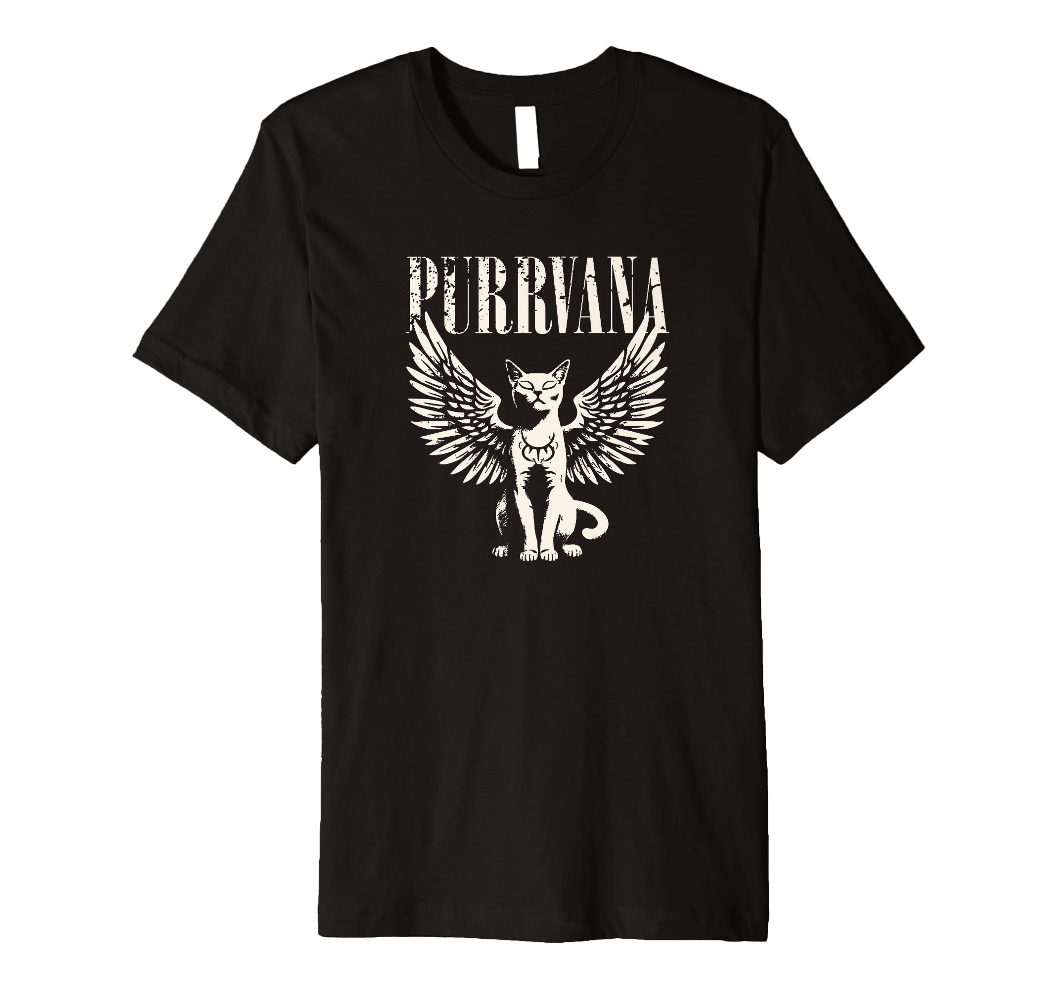 Purrvana Funny Cat Parody 90S T-Shirt - Fun Novelty Design for Adults - T-Shirt, Sweatshirt, Hoodie