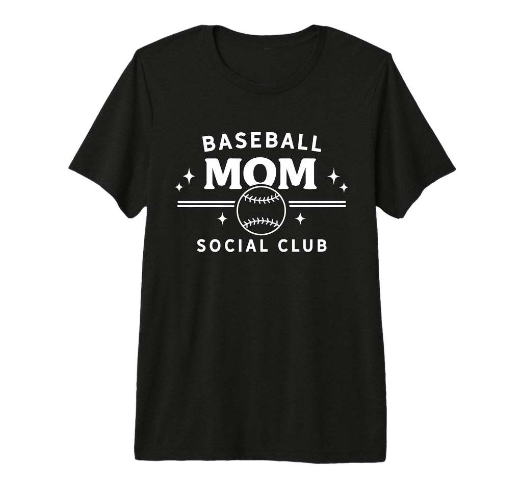 Baseball Mom Social Club Funny T-Shirt - Aesthetic Graphic for Adults - T-Shirt, Sweatshirt, Hoodie