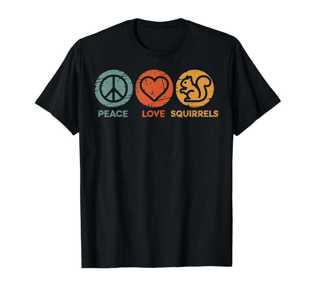 Peace Love Squirrel Funny Squirrel T-Shirt - Minimalist Print Unisex - T-Shirt, Sweatshirt, Hoodie