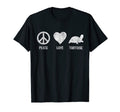 Peace Love Tortoise Turtle Lover T-Shirt - Minimalist Print Men Women - T-Shirt, Sweatshirt, Hoodie