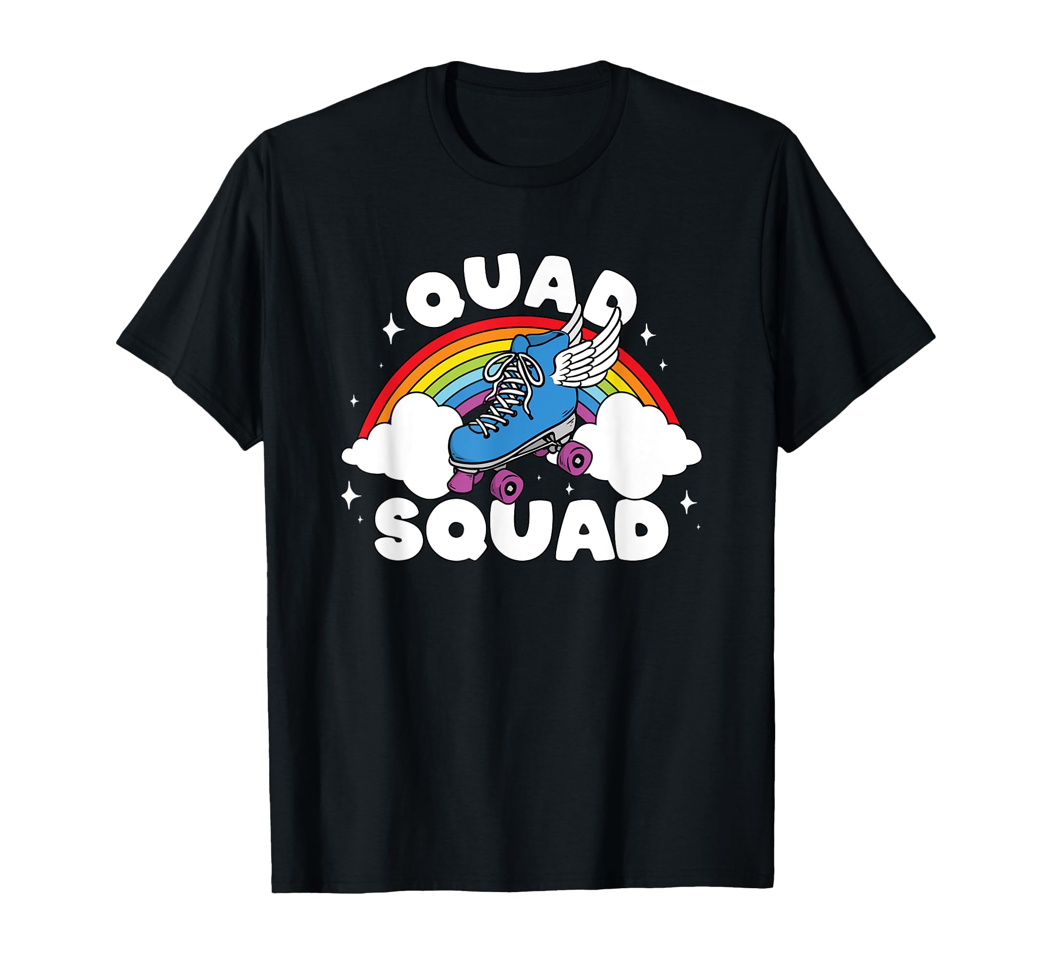 Quad Squad Roller Skating Rainbow T-Shirt - Fun Novelty Design Men Women - T-Shirt, Sweatshirt, Hoodie