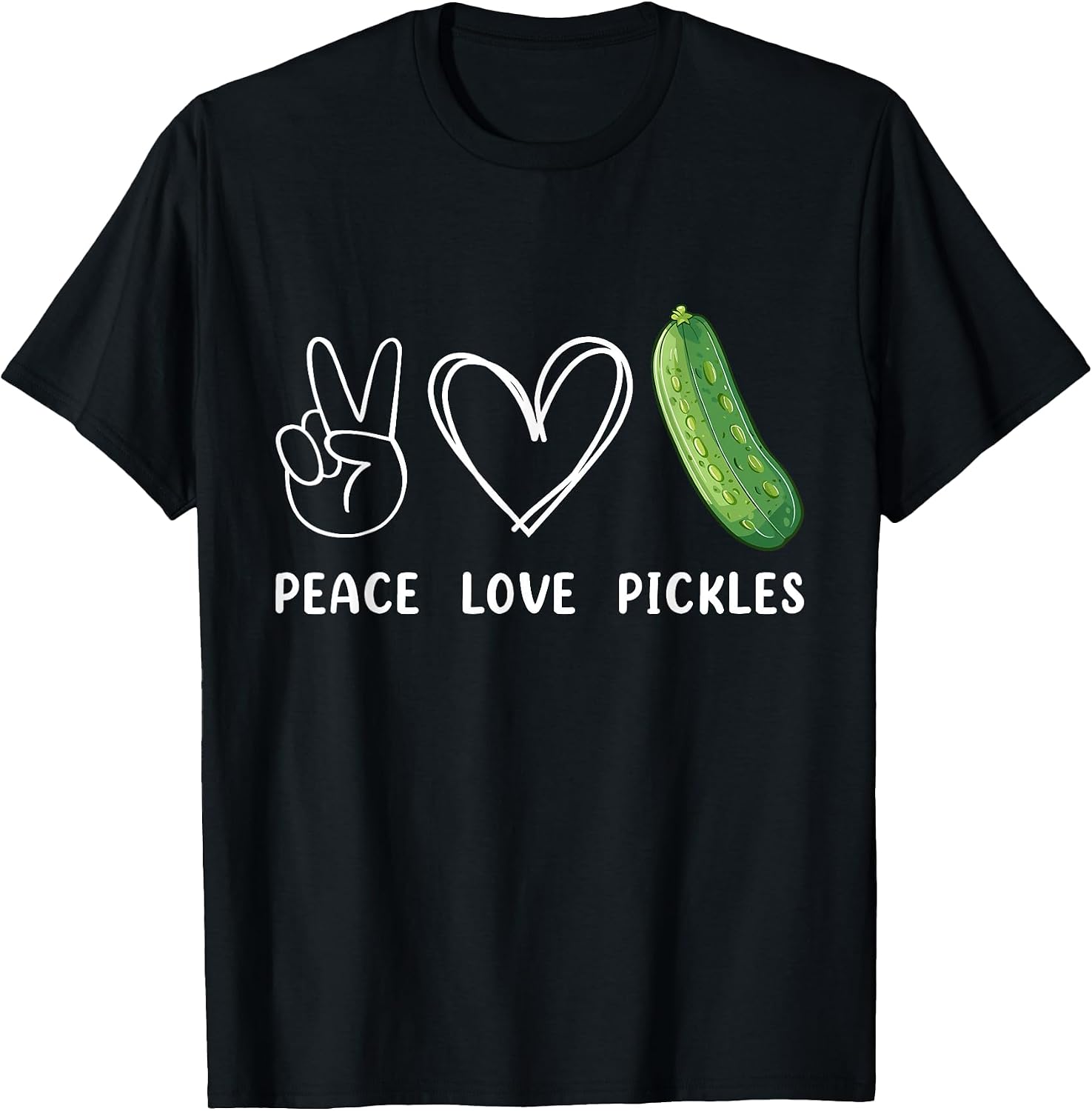 Peace, Love And Pickles Lover - Adult & Kids T-Shirts, Sweatshirts & Hoodies apparel design preview 1