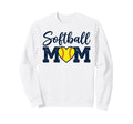Softball Mom Heart Fastpitch Mama Game Sweatshirt - Graphic Print Unisex - T-Shirt, Sweatshirt, Hoodie