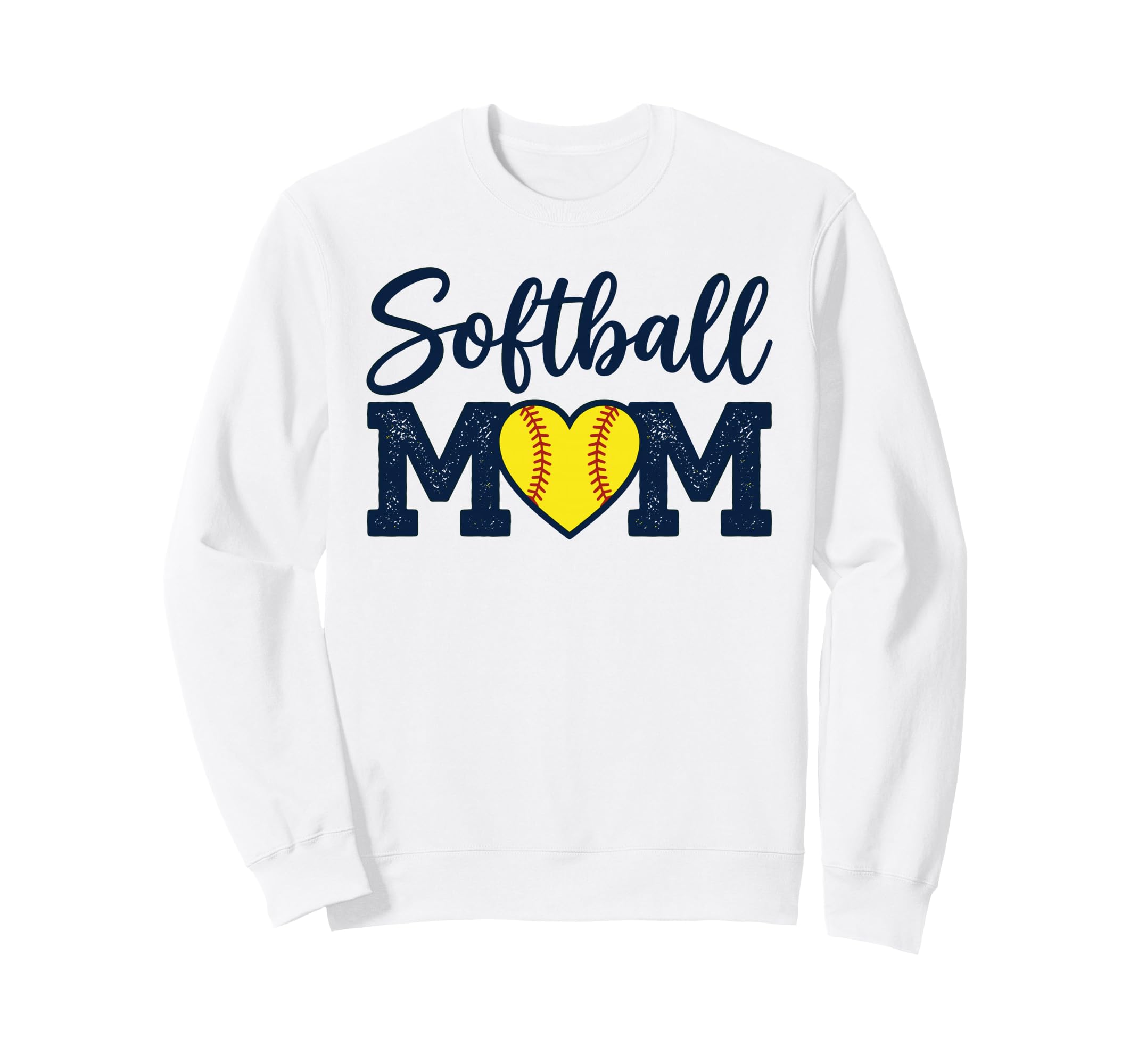 Softball Mom Heart Fastpitch Mama Game Sweatshirt - Graphic Print Unisex - T-Shirt, Sweatshirt, Hoodie