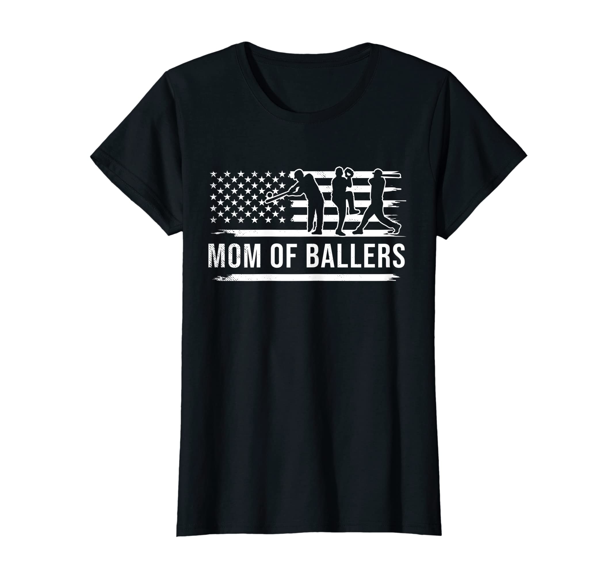 Womens Baseball Player Flag Art Mixed T-Shirt - Graphic Print for Adults - T-Shirt, Sweatshirt, Hoodie