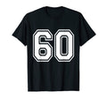 Number 60 Varsity Sports Team Jersey T-Shirt - Trendy Graphic for Adults - T-Shirt, Sweatshirt, Hoodie