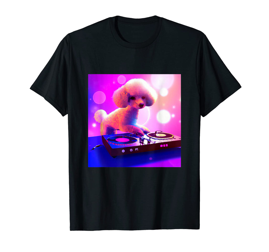 Toy Poodle Dj Vaporwave Dog Aesthetic T-Shirt - Graphic Print for Adults - T-Shirt, Sweatshirt, Hoodie