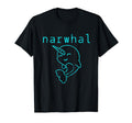 Narwhal Silhouette Distressed T-Shirt - Custom Art Print Unisex - T-Shirt, Sweatshirt, Hoodie