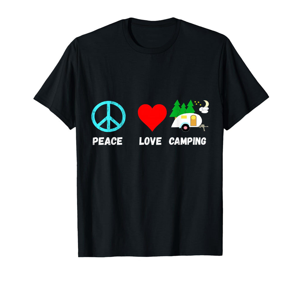 Teardrop Camper Peace Love Caravan Rv T-Shirt - Fun Novelty Design Unisex - T-Shirt, Sweatshirt, Hoodie