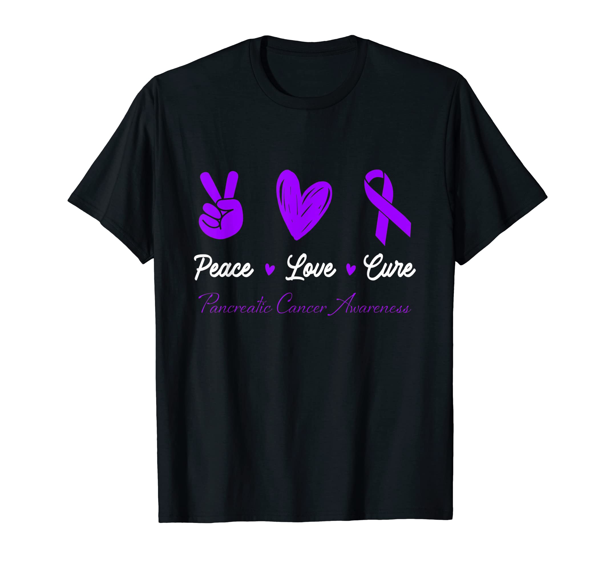 Purple Ribbon Pancreatic Cancer T-Shirt - Streetwear Style for Adults - T-Shirt, Sweatshirt, Hoodie