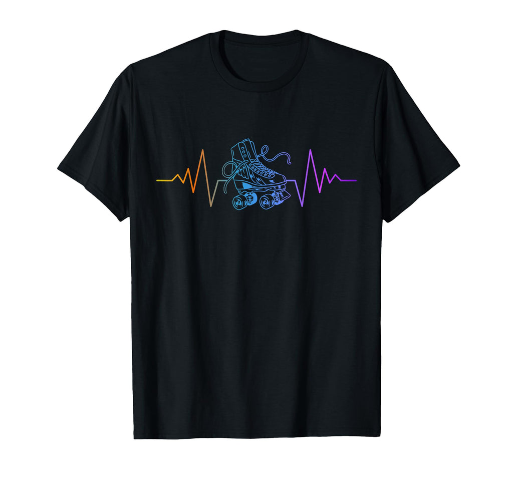 Roller Skating Skate Heartbeat T-Shirt - Graphic Print Men Women - T-Shirt, Sweatshirt, Hoodie
