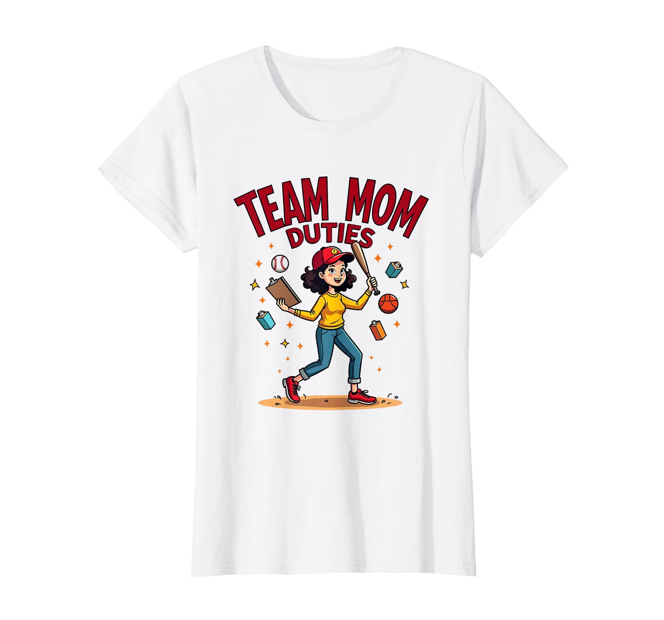 T Ball Mom Team Mom Duties T-Shirt - Minimalist Print Men Women - T-Shirt, Sweatshirt, Hoodie
