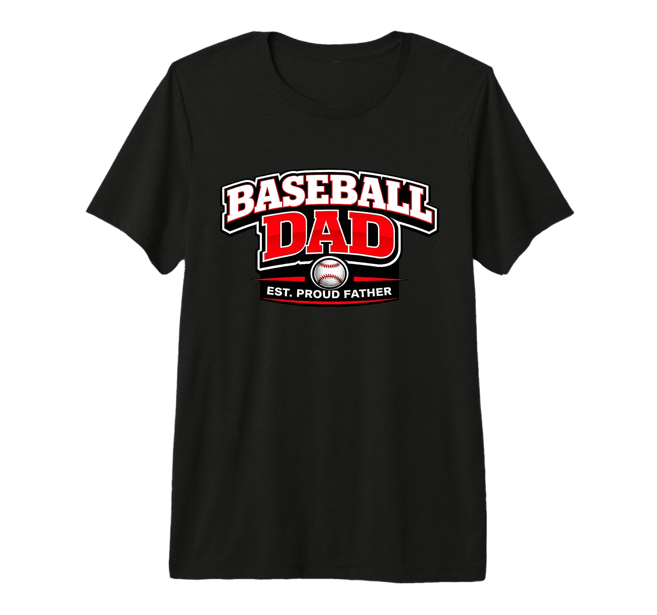 Mens Baseball Dad Established Proud T-Shirt - Custom Art Print Unisex - T-Shirt, Sweatshirt, Hoodie