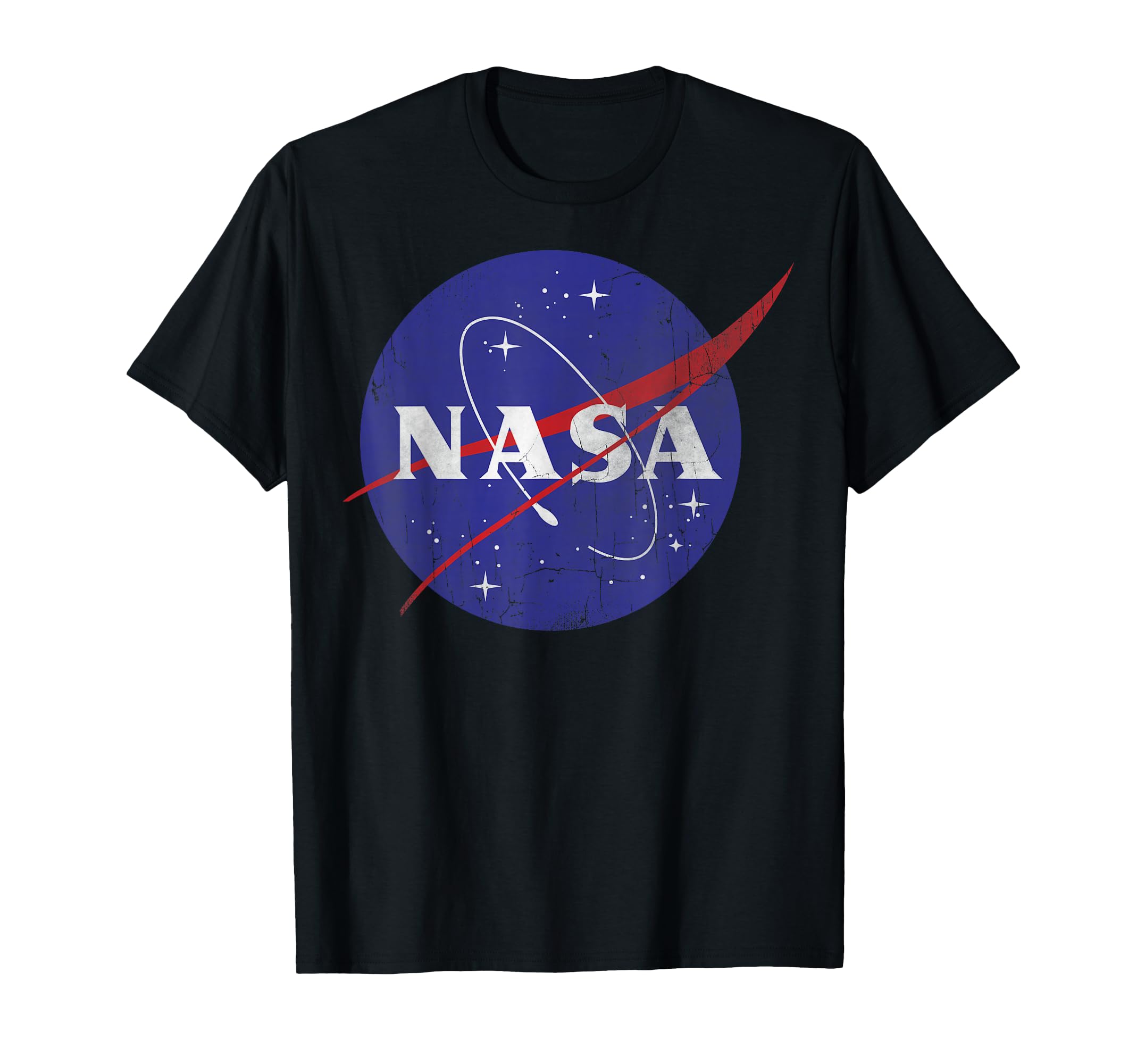 Nasa Blue Logo Distressed T-Shirt - Graphic Print Unisex - T-Shirt, Sweatshirt, Hoodie