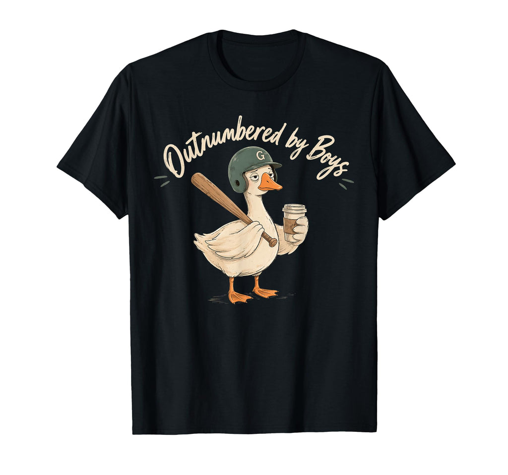 Outnumbered Baseball Mom Funny Goose T-Shirt - Custom Art Print Unisex - T-Shirt, Sweatshirt, Hoodie