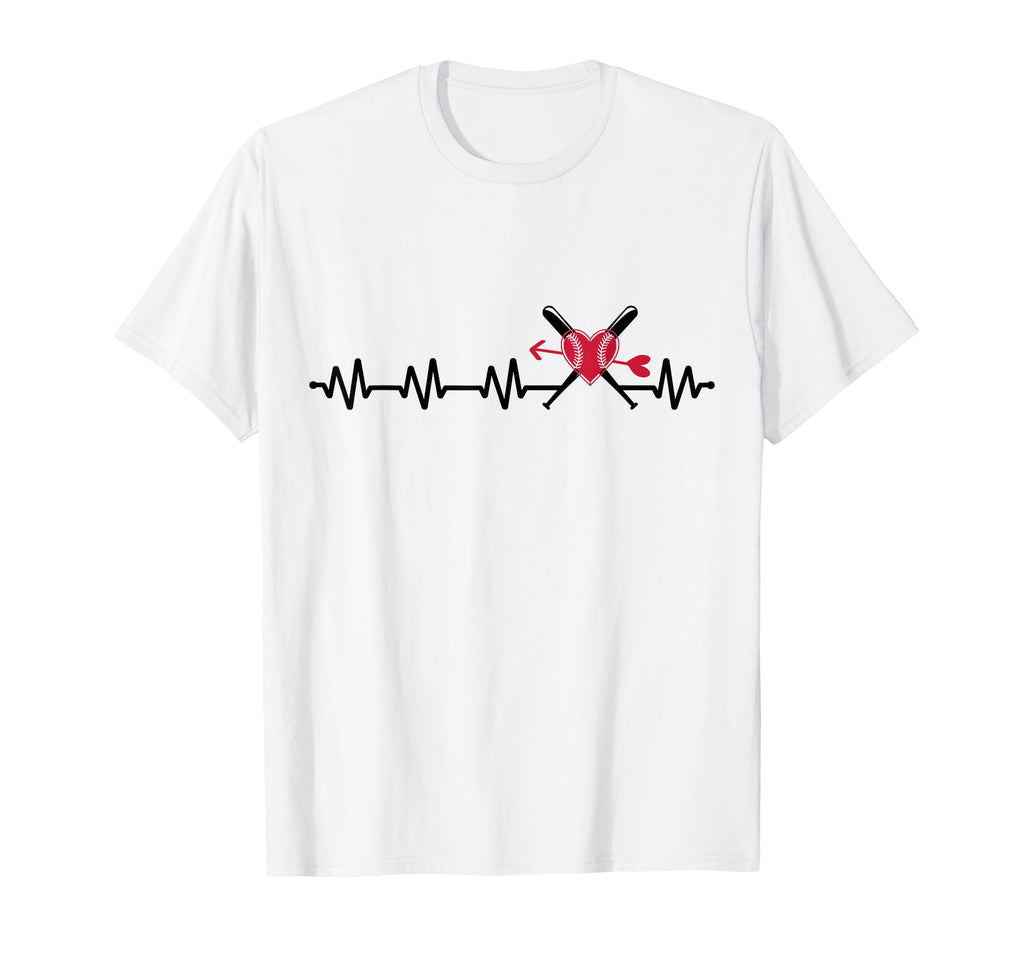 Baseball Softball Baseball Mom Heartbeat T-Shirt - Minimalist Print Unisex - T-Shirt, Sweatshirt, Hoodie