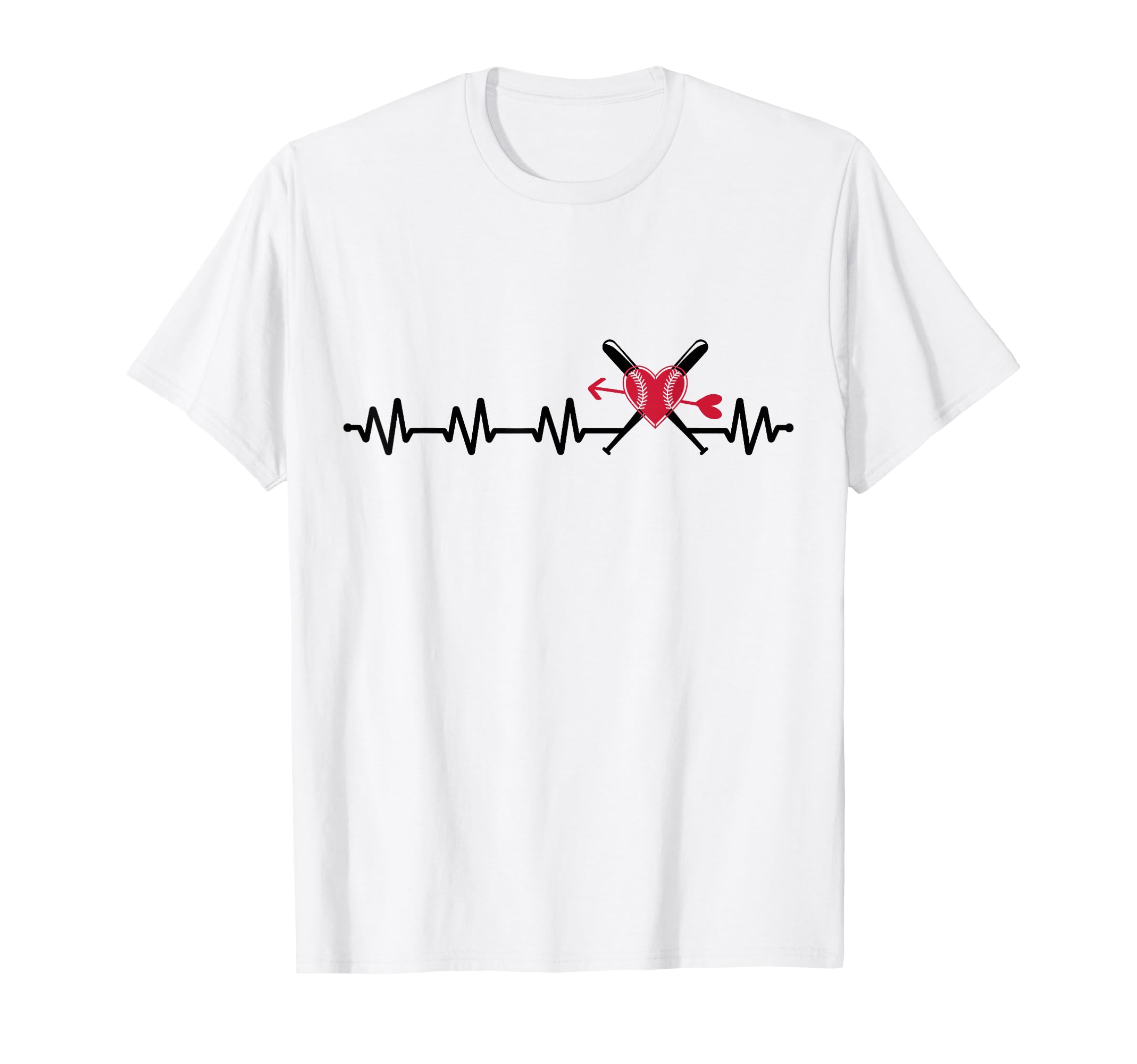 Baseball Softball Baseball Mom Heartbeat T-Shirt - Minimalist Print Unisex - T-Shirt, Sweatshirt, Hoodie