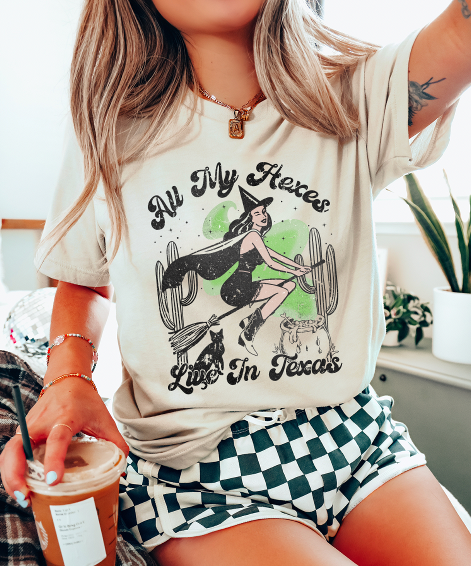 All My Hexes Live in Texas Cream - Adult & Kids T-Shirts, Sweatshirts & Hoodies apparel design preview 1