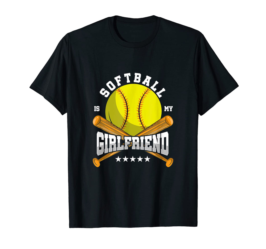 Mens Softball Baseball My Girlfriend T-Shirt - Minimalist Print Unisex - T-Shirt, Sweatshirt, Hoodie