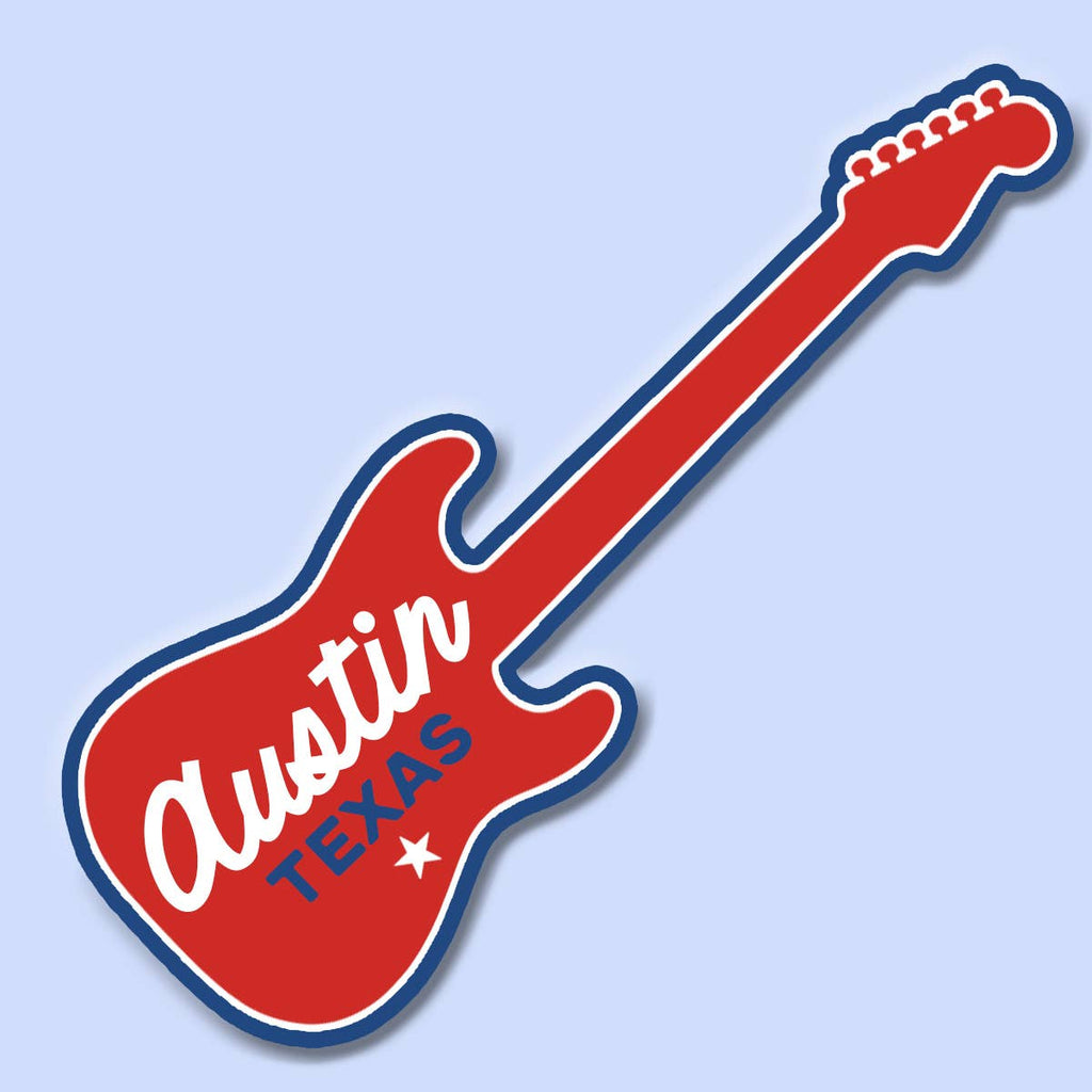 Austin Texas Guitar Sticker Music City Decal, Acl - Adult & Kids T-Shirts, Sweatshirts & Hoodies apparel design preview 1